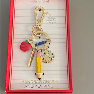 True to Form Gold and Yellow Handbag Charm Key Ring